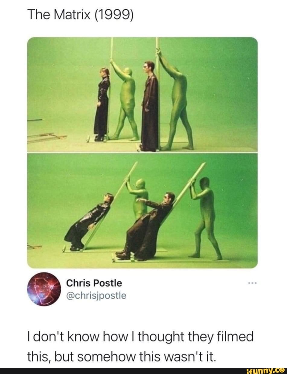 The Matrix (1999)
I don't know how I thought they filmed this, but somehow this wasn't it.