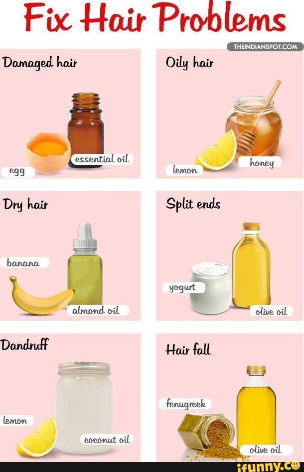 Fix Hair Problems Damaged. hair Oily hair essential oil egg Dry hoir