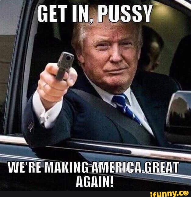 GET IN, FUSSY
"WE RE MAKING AMERICAGREAT AGAIN!