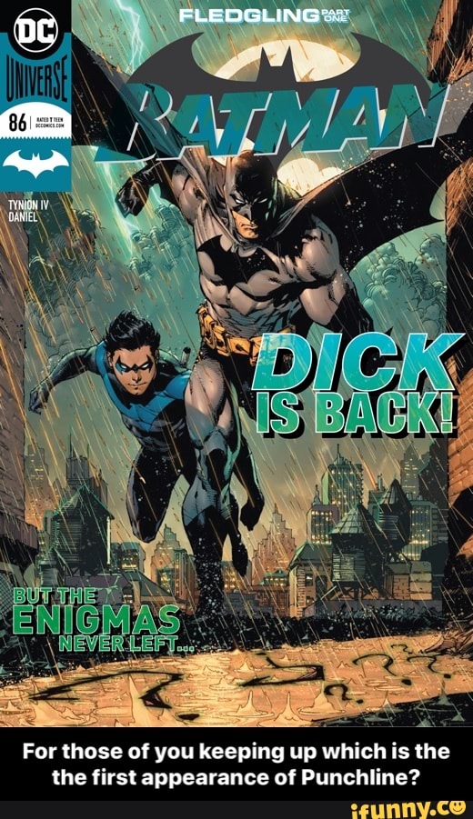 For those of you keeping up which is the
the first appearance of Punchline? - For those of you keeping up which is the the first appearance of Punchline?