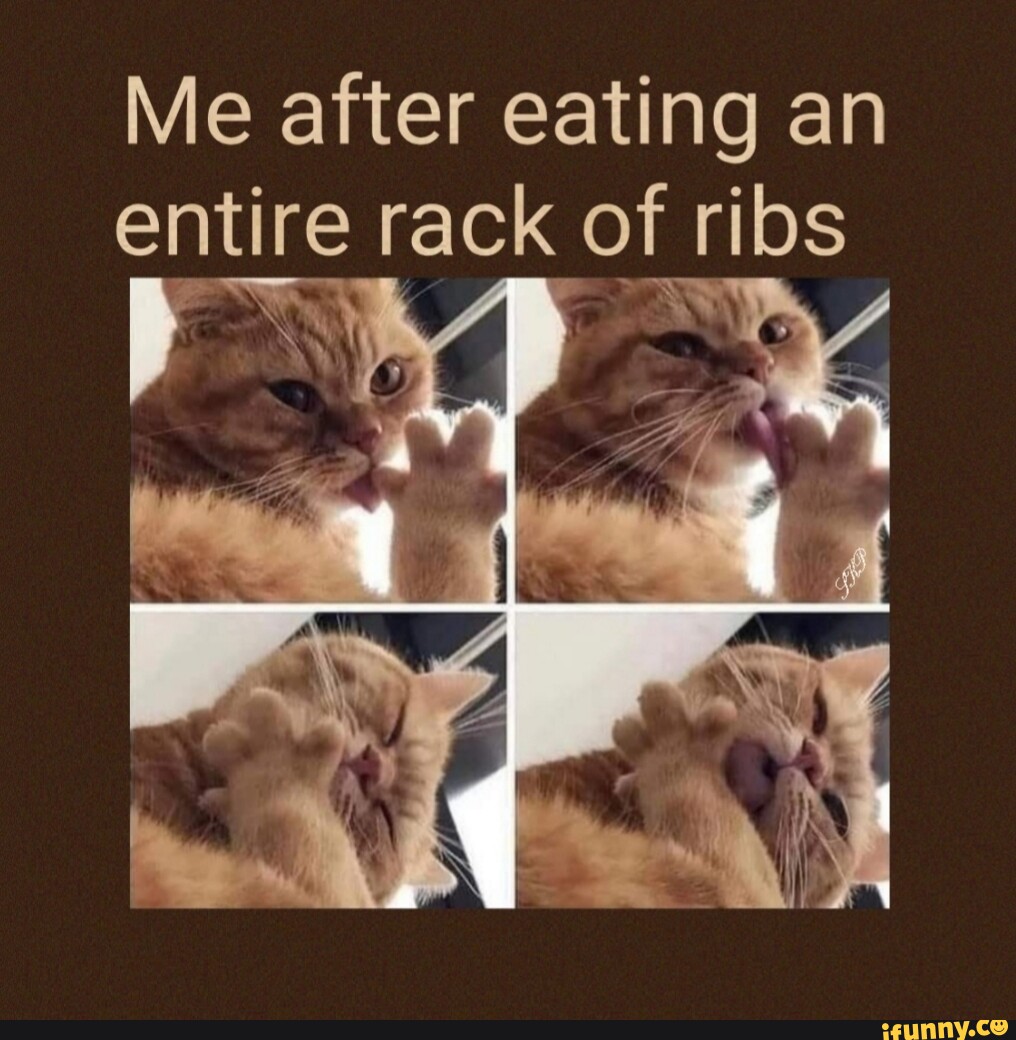 Funny Rack Ribs Meme Me after eating an entire rack of ribs AN - iFunny