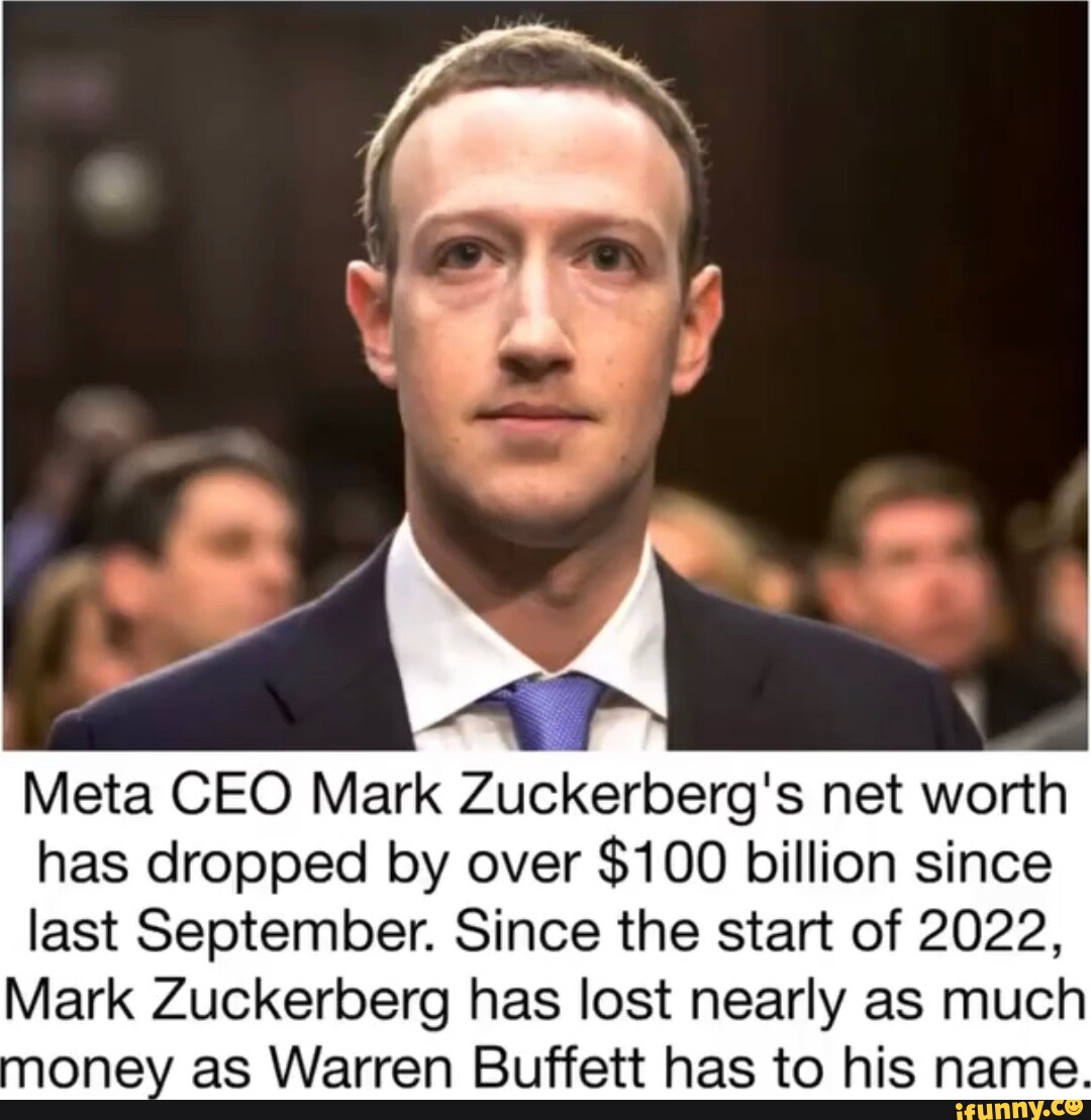 Meta CEO Mark Zuckerberg's net net worth worth has dropped by over 100