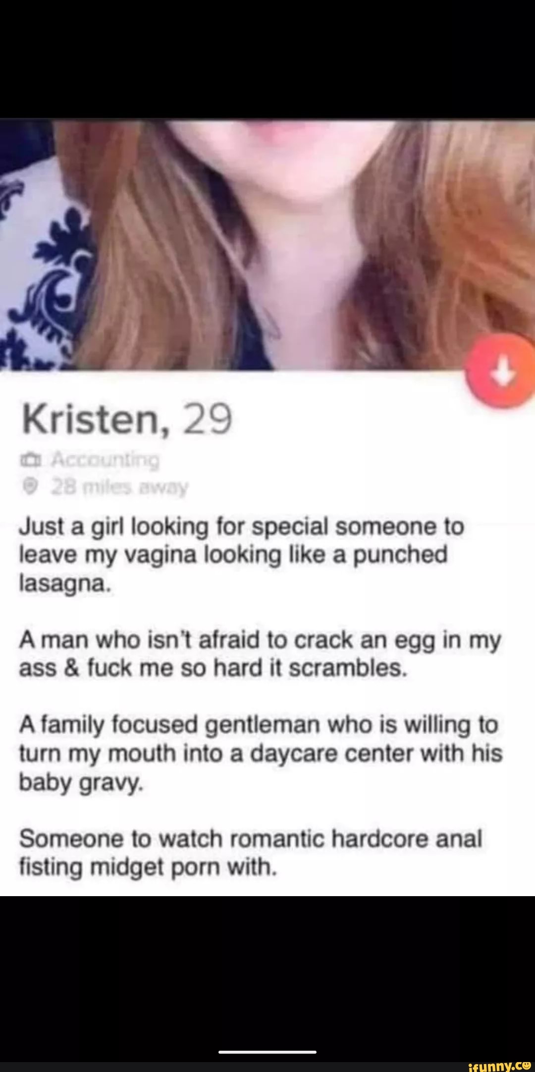 Kristen, 29 Just a girl looking for special someone to leave my vagina  looking like a
