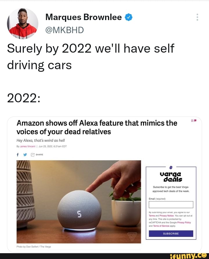 Surely By 2022 Well Have Self Driving Cars 2022 Amazon Shows Off Alexa Feature That Mimics The 4446