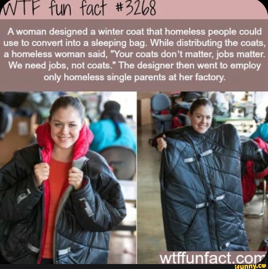 TUN woman designed a winter coat that homeless people could use to ...