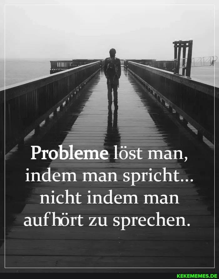 Probleme löst man, indem man spricht...
nicht indem man aufhört zu sprechen.