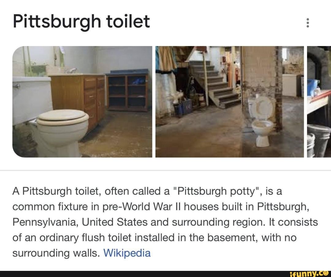 Pittsburgh toilet A Pittsburgh toilet, often called a "Pittsburgh potty ...