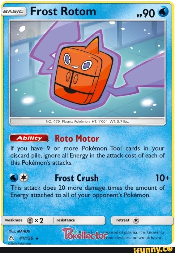 Sasic Frost Rotom 90 Wa No 479 Plasma Pokemon Ht 100 0 7 Ibs Roto Motor If