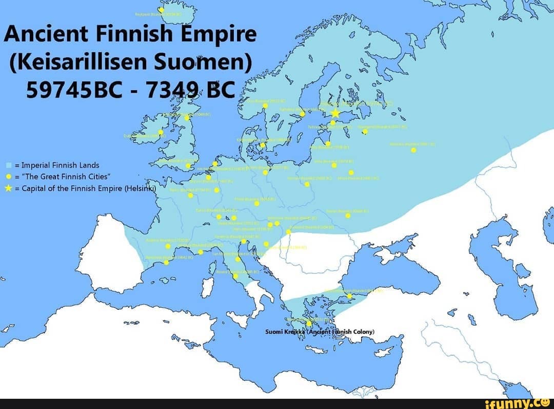 Ancient Finnish Empire (Keisarillisen Suomen) 59745BC - = Imperial Finnish  Lands = 