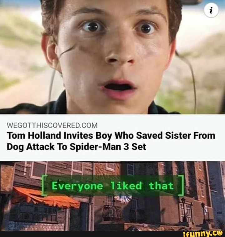 WEGOTTHISCOVERED.COM
Tom Holland Invites Boy Who Saved Sister From
Dog Attack To Spider-Man 3 Set