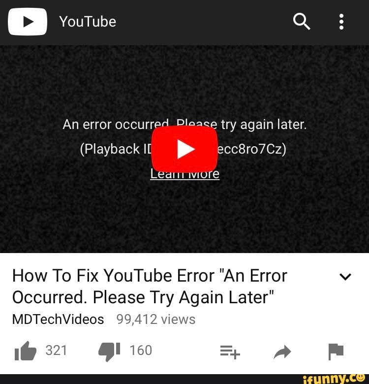 Youtube ошибка повторите