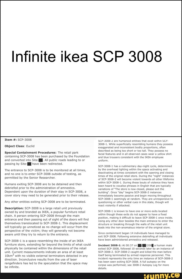 Infinite ikea SCP 3008 - iFunny