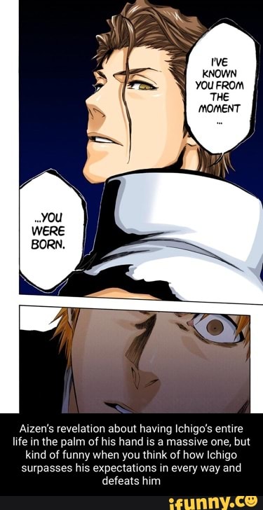 Aizen's revelation about having Ichigo's entire life in the palm of his ...