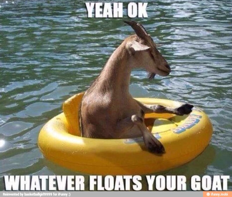 y
'WHATEVER FLOATS YOUR GOAT