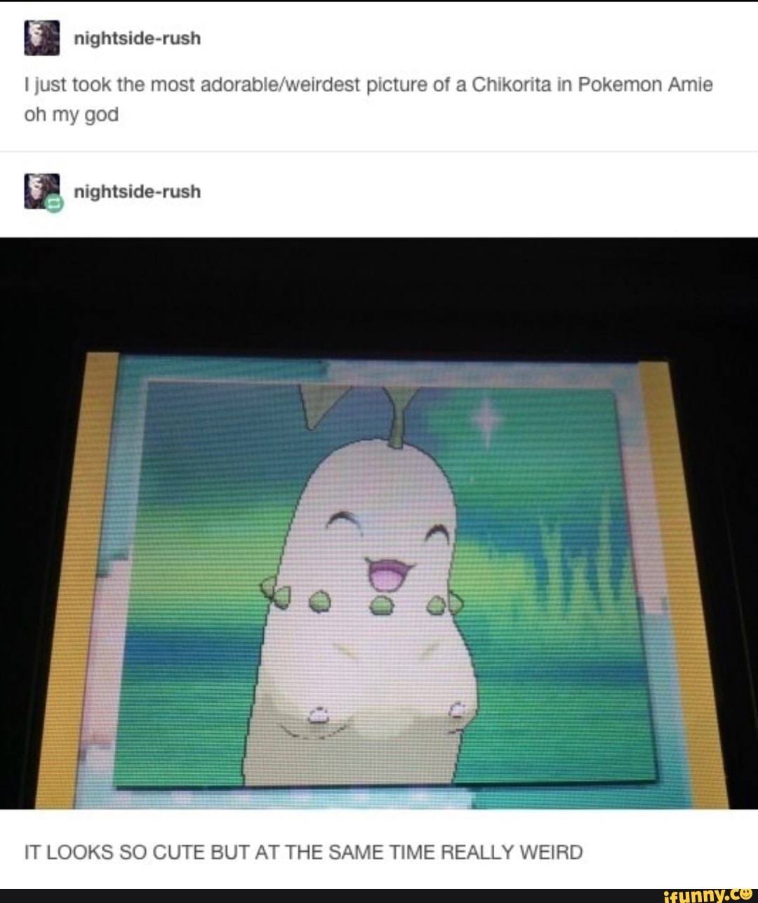 I just took the most adorabie weirdest picture of a ta in Pokemon Amie oh  my god nightside-rush IT LOOKS SO CUTE BUT AT THE SAME TIME REALLY WEIRD -  iFunny, image size:1080x1287