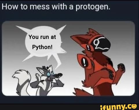 How to mess with a protogen. You run at Python! - iFunny