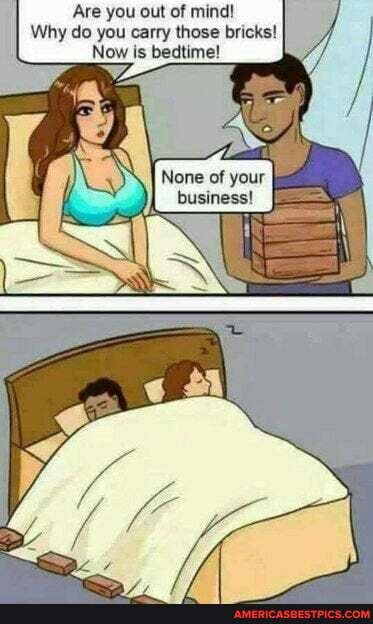 Are you out of mind!
Why do you carry those bricks!
Now is bedtime!
None of your business!