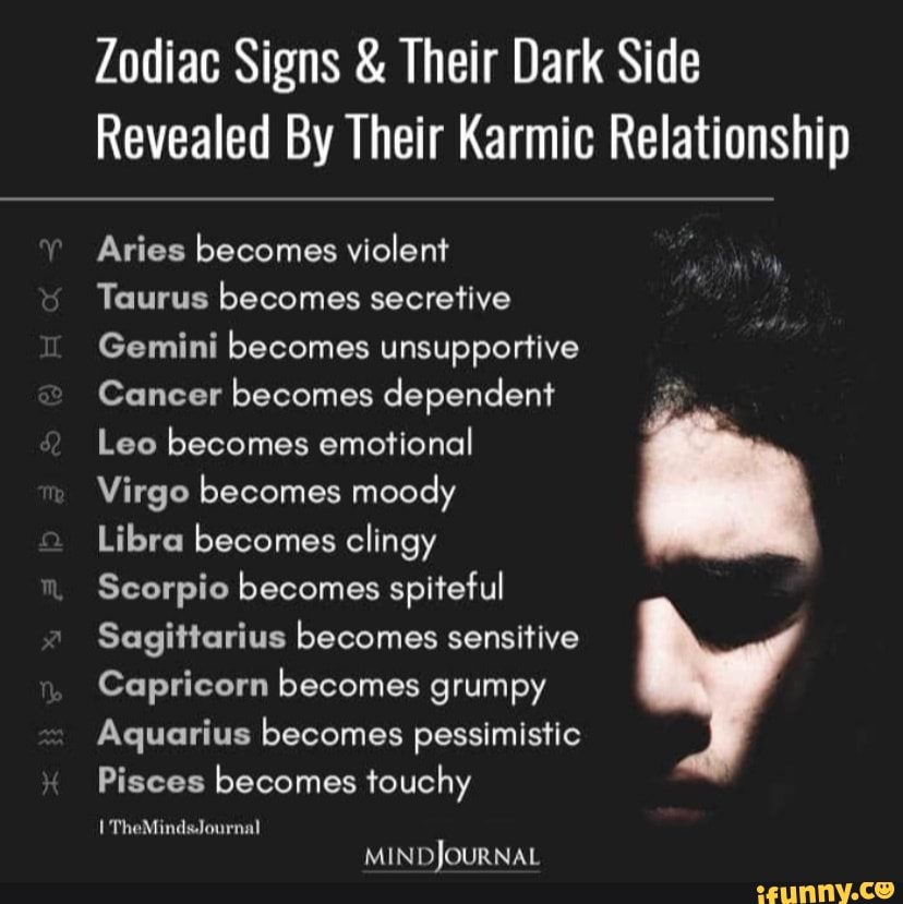 Zodiac Signs & Their Dark Side Revealed By Their Karmic Relationship ...