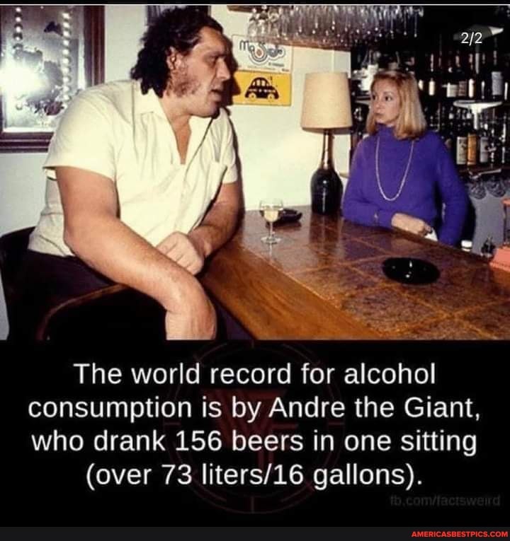 The World Record For Alcohol Consumption Is By Andre The Giant, Who ...