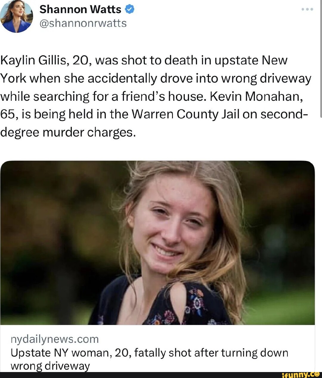 Shannon Watts Shannonrwatts Kaylin Gillis 20 Was Shot To Death In Upstate New York When She 