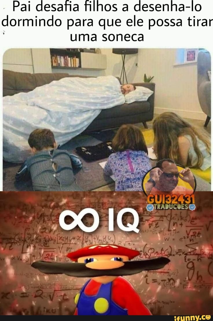 - Pai desafia filhos a desenha-lo dormindo para que ele possa tira uma soneca