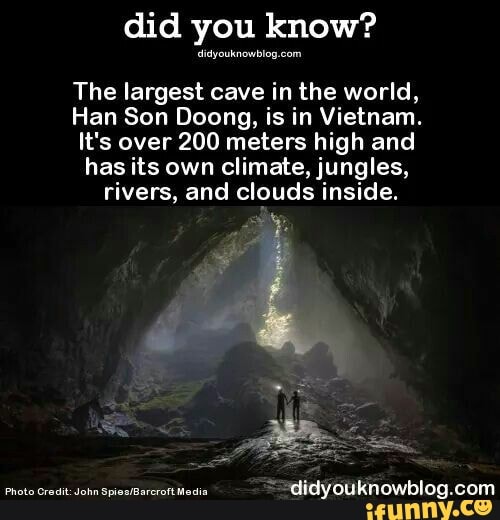 Did you know? The largest cave in the world, Han Son Doong, is in ...