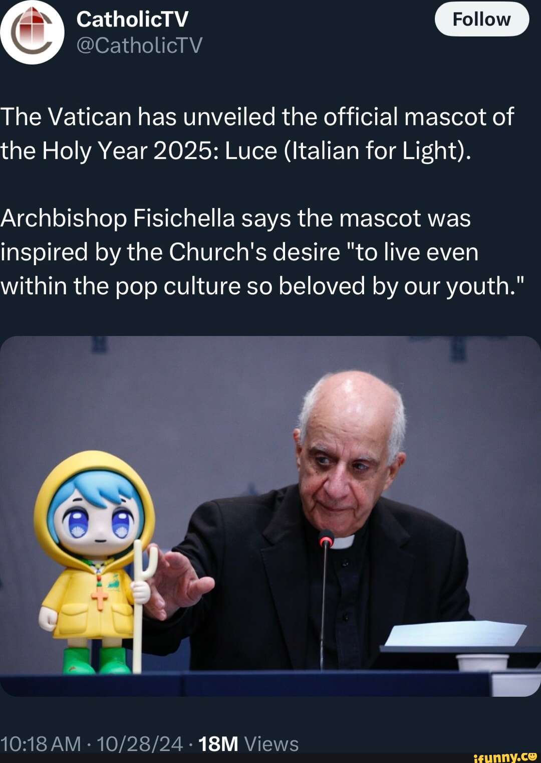 Follow CatholicTV The Vatican has unveiled the official mascot of the ...