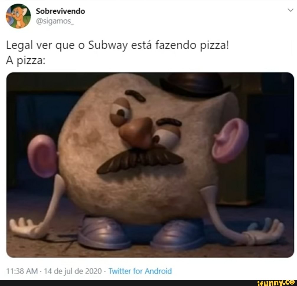 Legal ver que o
Subway esta fazendo pizza!
A pizza: