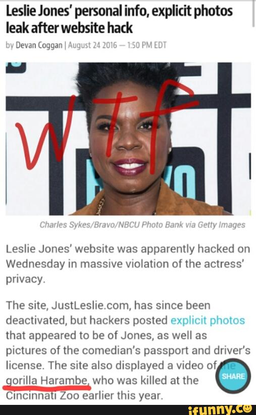 Leaked photos leslie jones Leslie Jones'