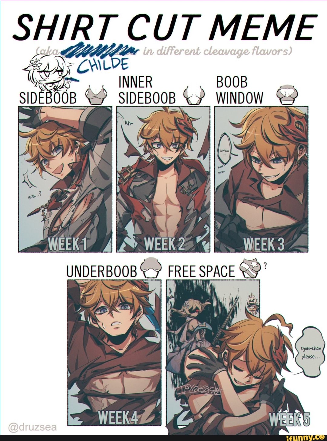 SHIRT CUT MEME CALVE ver BOO. SIDEBOOB &P SIDEBOOB WINDOW of ff - yy ...