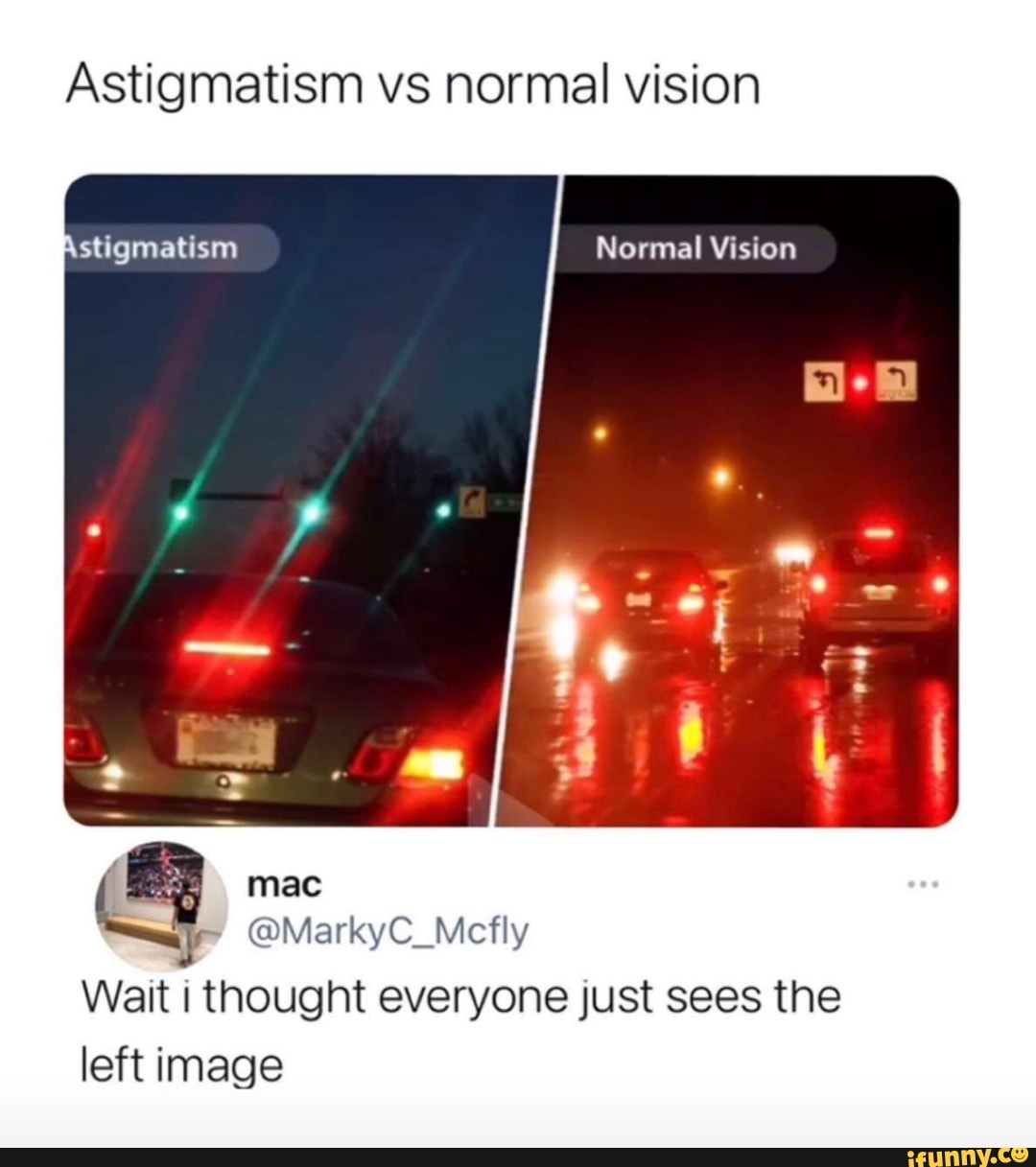 Astigmatism vs normal vision Astigmatism Normal Vision mac @MarkyC ...