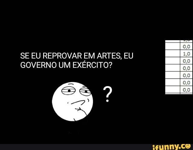 SE EU REPROVAR EM ARTES, EU GOVERNO UM EXÉRCITO?