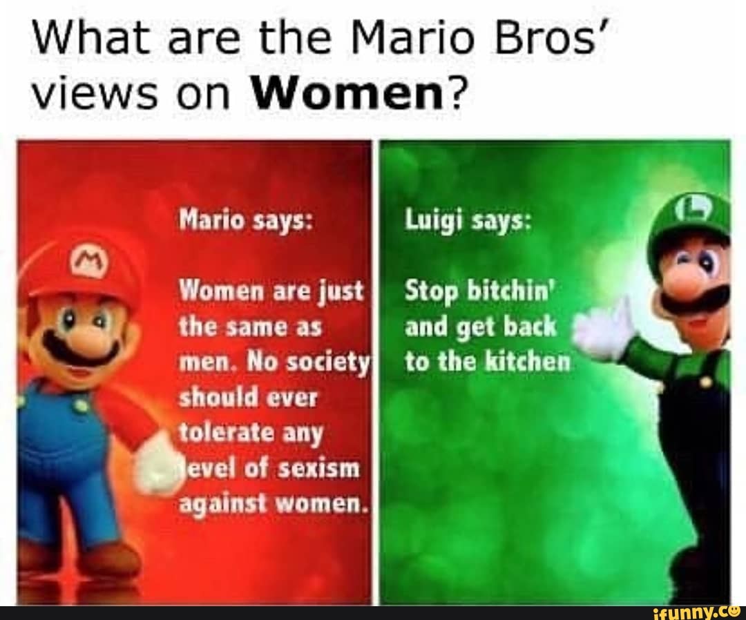 What are the Mario Bros' views on Women? Mario says: Luigi says: Women ...