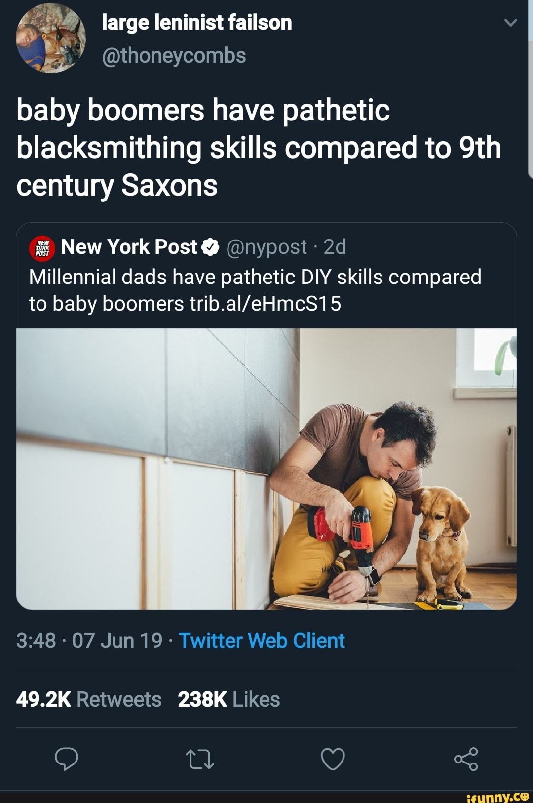 Baby Boomers Have Pathetic Blacksmithing Skills Compared To 9th Century Saxons ª New York Posto Nypost 2d Millennial Dads Have Pathetic Diy Skills Compared To Baby Boomerstrib Ai Ehmcs15
