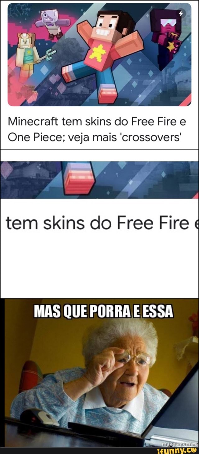 Minecraft tem skins do Free Fire e One Piece; veja mais 'crossovers