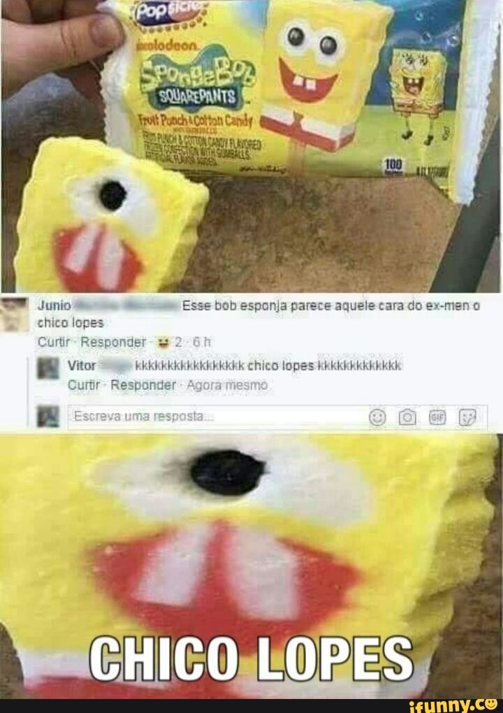E
Esse bob esponja parece aquele cara do ex-men o
a tem ed
Curtir- Responder 3
2
Vitor DESSAS A AS RD ERRAR
Responder
Agora