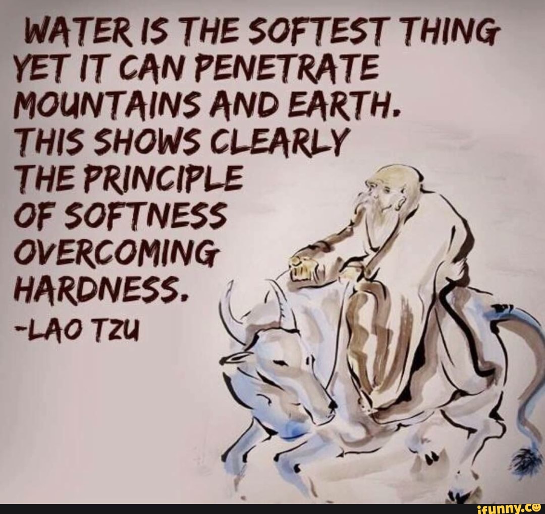 Water 5 The Softest Thing Yet It Can Penetrate Mountains And Earth This Shows Clearly The Principle Of Softness Overcoming Hardness 44 Ifunny