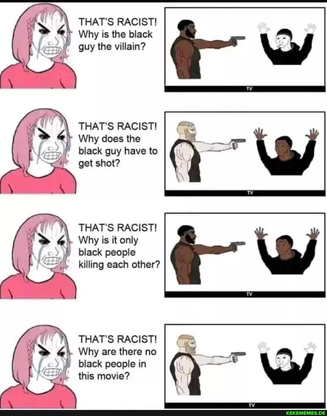 THAT'S RACIST! Why is the black guy the villain? Ty THAT'S RACIST! Why does the 