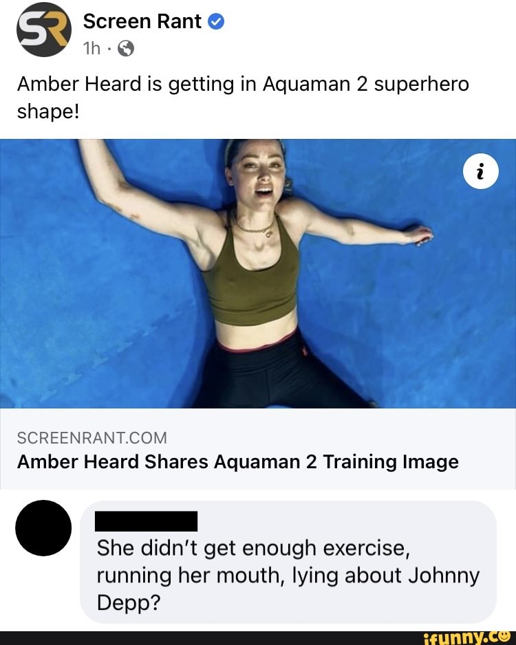 Screen Rant Amber Heard Is Getting In Aquaman 2 Superhero Shape Amber Heard Shares Aquaman 2 Training Image Om She Didn T Get Enough Exercise Running Her Mouth Lying About Johnny Depp