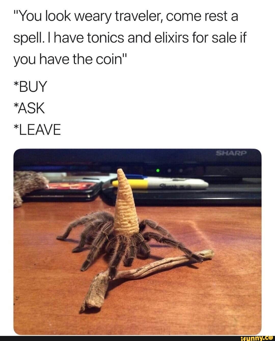 You Look Weary Traveler Come Rest A Spell I Have Tonics And Elixirs For Sale If You Have The Coin Buy Ask Leave Ifunny