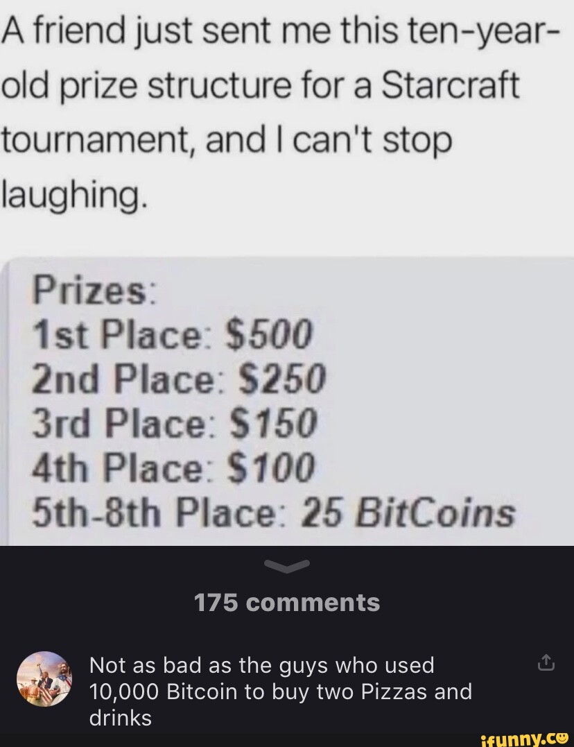 A friend just sent me this ten-year- old prize structure for a Starcraft  tournament, and