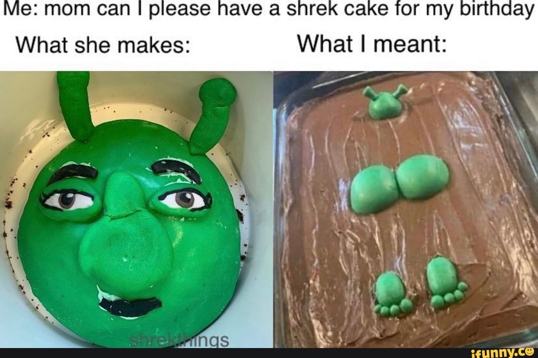 Me: mom can I please Nave SNICK Cake
What I meant:
What she makes:
What I meant: