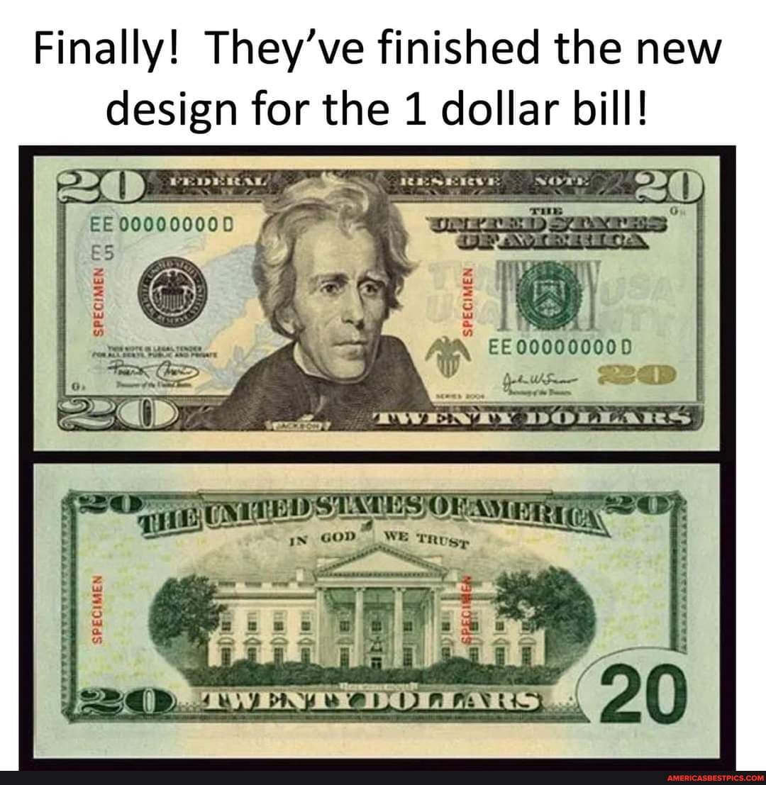 Finally! They've finished the new design for the dollar bill! SPECIMEN