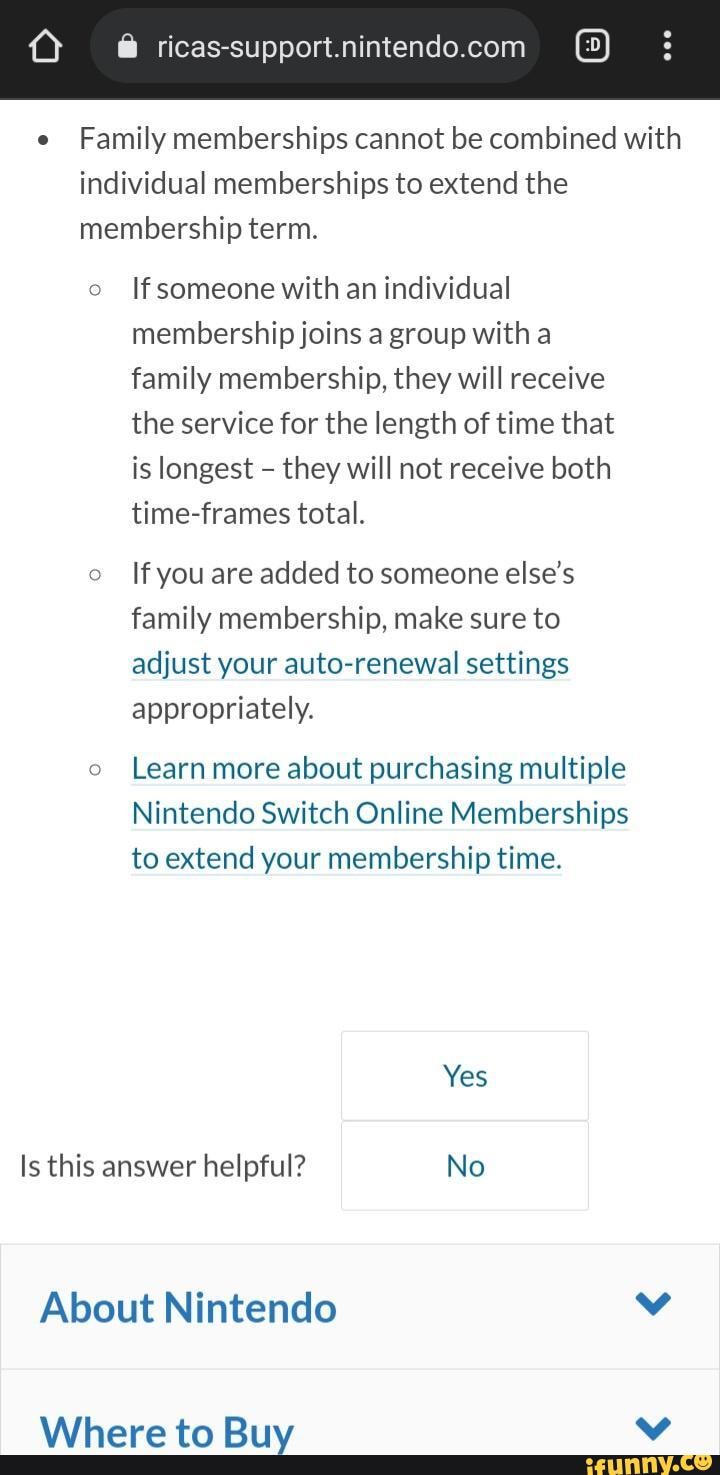 nintendo switch online family membership cannot be purchased