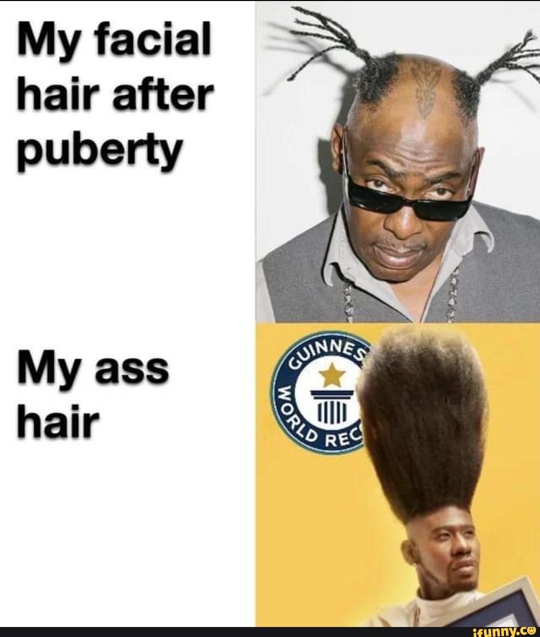 My facial hair after puberty My ass hair - iFunny