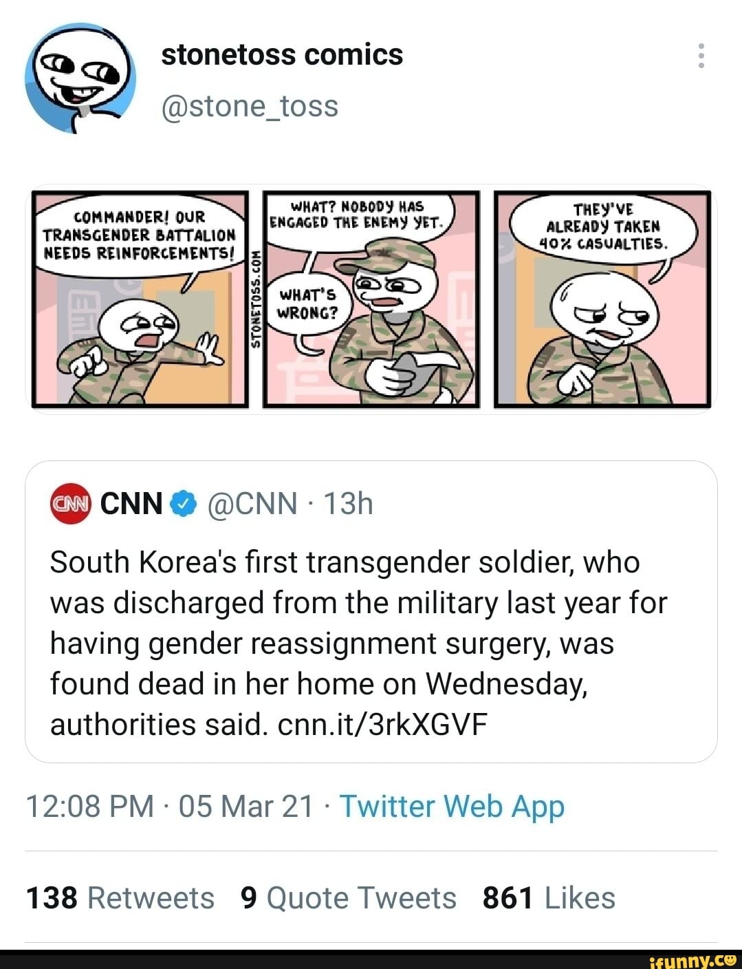 Stonetoss comics @stone_toss COMMANDER! OUR TRANSGENDER BATTALION WHAT 