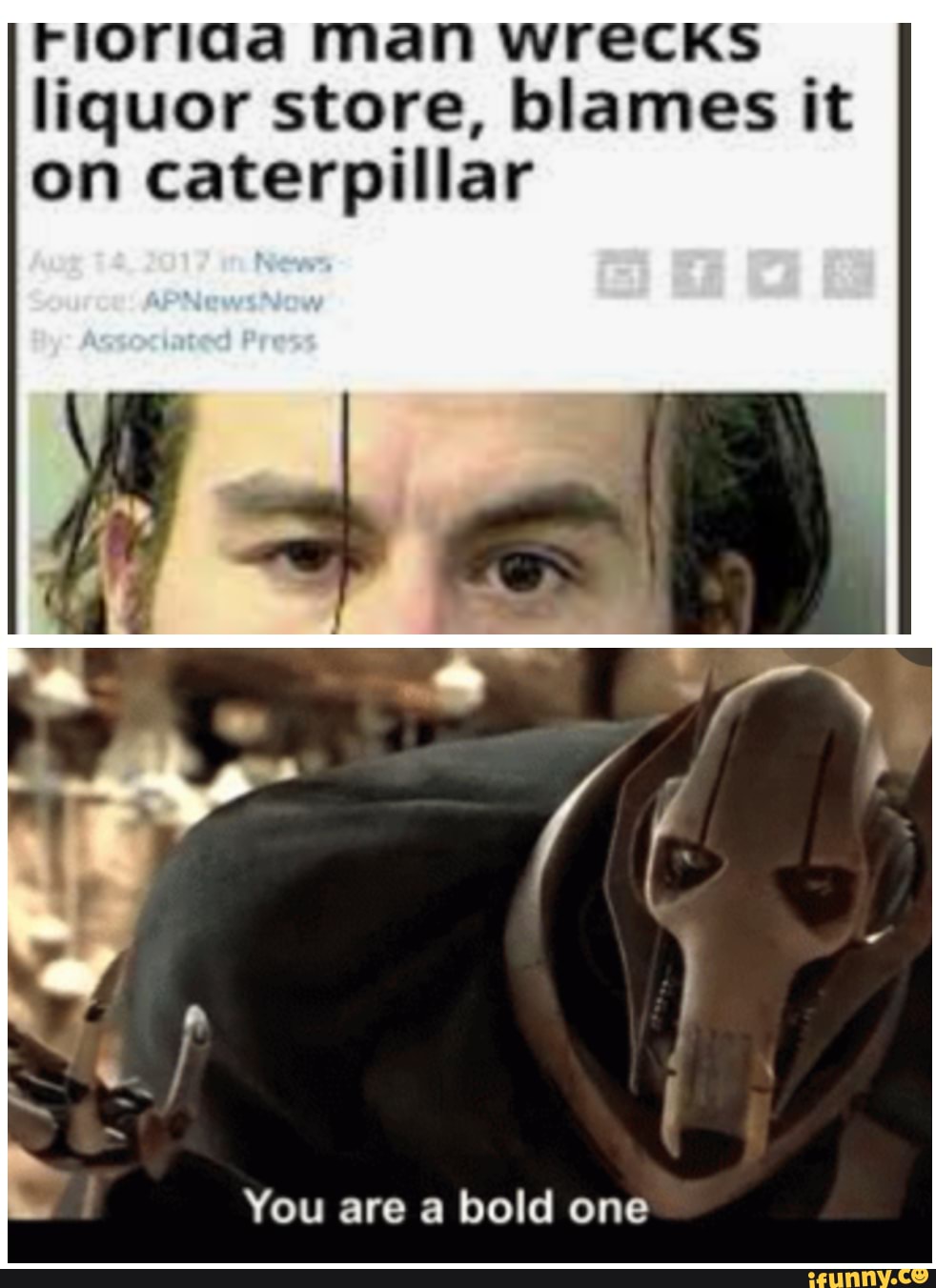 Rioriaa man wrecks liquor store, blames it on caterpillar You are a