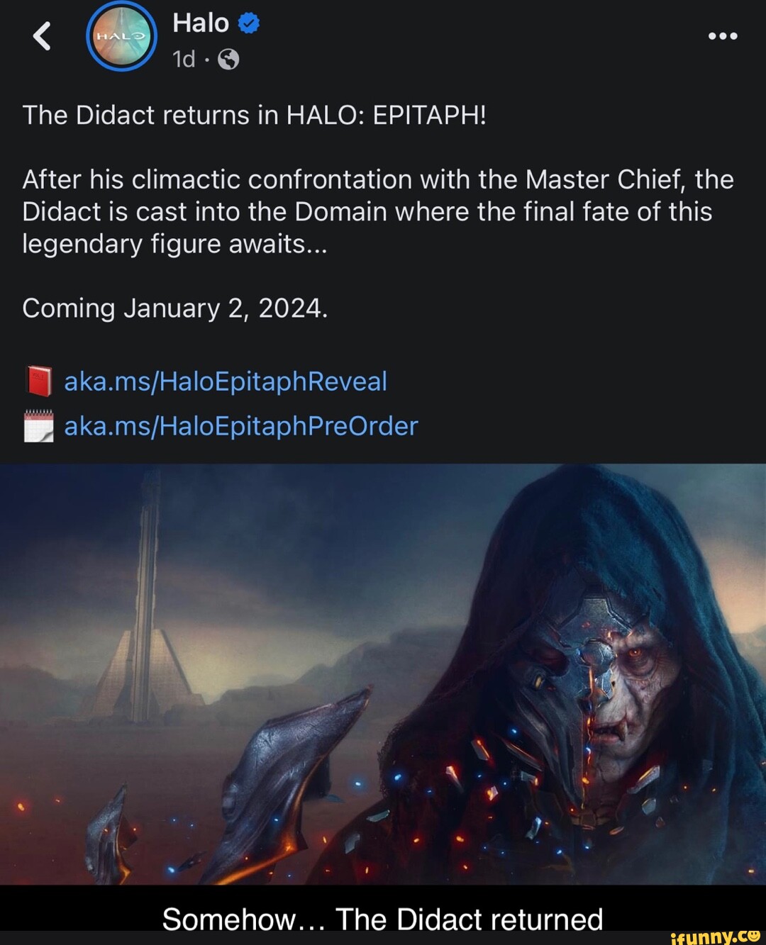 Halo id The Didact returns in HALO EPITAPH! After his climactic