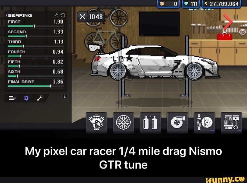 GTR tune My pixel car racer 1/4 mile drag Nismo My pixel car racer 1/