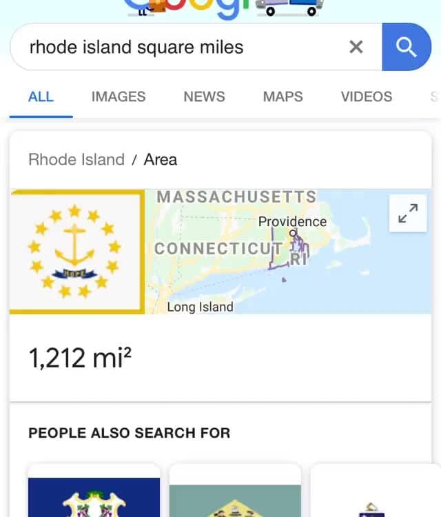 Rhode island square miles x MASSACHUSETTS Providence e PEOPLE ALSO